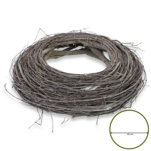 Fészek koszorú szürke 30cm – koszorúkészítéshez – Koszorú alapok, asztal- és ajtódísz kellékek