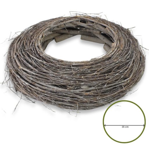 Fészek koszorú szürke 35cm – koszorúkészítéshez – Koszorú alapok, asztal- és ajtódísz kellékek