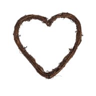 Szívkoszorú barna 25cm – koszorúkészítéshez – Koszorú alapok, asztal- és ajtódísz kellékek