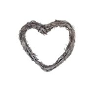 Szívkoszorú szürke 15cm – koszorúkészítéshez – Koszorú alapok, asztal- és ajtódísz kellékek