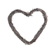 Szívkoszorú szürke 25cm – koszorúkészítéshez – Koszorú alapok, asztal- és ajtódísz kellékek