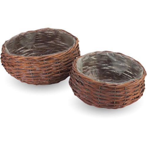 Virágkötészeti fonott tál bélelt 2db/szett 6/# 30*15cm,  25*12cm