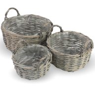  Kerek vessző fonott füles tál 3db/szett 12/# – húsvéti dekorációhoz