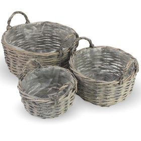 Kerek vessző fonott füles tál 3db/szett 12/#