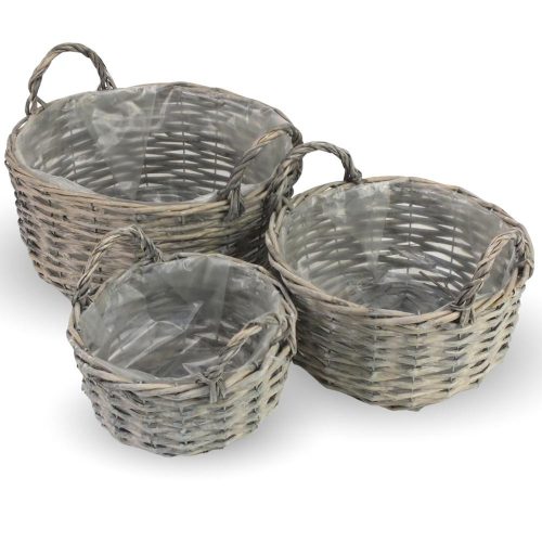 Kerek vessző fonott füles tál 3db/szett 12/#