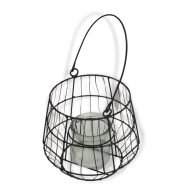 Fém mécsestartó füllel fekete – kegyeleti dekorációhoz