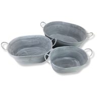 Ovális fém virágtartó 3db/szett 4/# – esküvői dekorációhoz