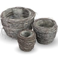  Fonott inda kaspó 3db/szett 16/# – húsvéti dekorációhoz