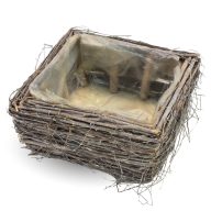 Fonott inda négyzet tál 20/#  24*24cm – kosárfonáshoz, dekorációhoz