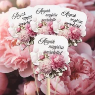 Nyomtatott dekorkarton - Anyák napjára .. virágos tábla - rsz 4db/csomag – anyák napi dekorációhoz