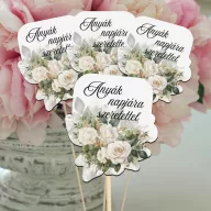 Nyomtatott dekorkarton - Anyák napjára .. virágos tábla - fehér 4db/csomag – anyák napi dekorációhoz