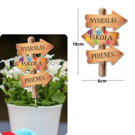 Nyomtatott dekorkarton - Iskola nyári szünet útjelzők 2db/csomag – ballagási ajándékokhoz
