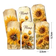 Nyomtatott dekorkarton - Napraforgós biléták 6db/csomag – őszi dekorációhoz