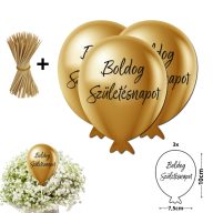 Nyomtatott dekorkarton - Boldog születésnapot lufi - arany 3db/csomag – kreatív dekorációhoz