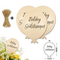 Nyomtatott dekorkarton - Boldog születésnapot lufi - krém 3db/csomag – kreatív dekorációhoz