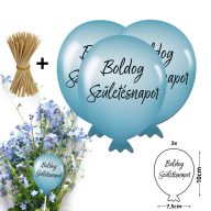 Nyomtatott dekorkarton - Boldog születésnapot lufi - pasztell kék 3db/csomag – kreatív dekorációhoz