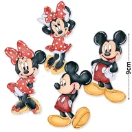 Nyomtatott dekorkarton - Mickey és Minnie - piros 4 féle 4db/csomag – kreatív dekorációhoz