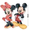 Nyomtatott dekorkarton - Mickey és Minnie - piros 18cm 2db/csomag – kreatív dekorációhoz