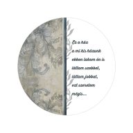 Nyomtatott fa tábla koszorú közép - Ez a ház 11,8cm – kreatív dekorációhoz