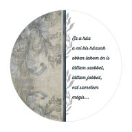 Nyomtatott fa tábla koszorú közép - Ez a ház 14,8cm – kreatív dekorációhoz