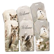 Nyomtatott dekorkarton - Erdei állatok biléták 6db/csomag – kreatív dekorációhoz