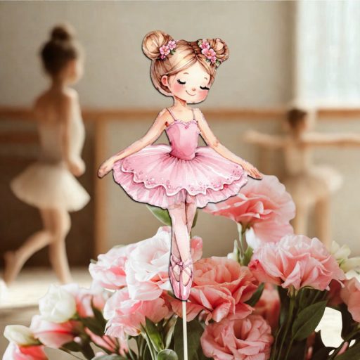 Nyomtatott dekorkarton - Balerina kislány 9x14,5cm – kerti és otthoni dekorációhoz