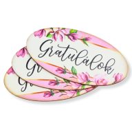 Nyomtatott dekorkarton - Gratulálok ovál tábla 3db – kreatív dekorációhoz