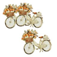 Nyomtatott dekorkarton - Őszi bicikli 8x7,5cm 3db/csomag – őszi dekorációhoz