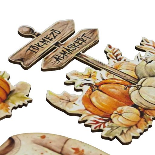 Nyomtatott dekorkarton - Rajzos útjelzős őszi dekor 3db/csomag – őszi dekorációhoz