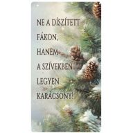 Nyomtatott fa tábla - Karácsonyi tobozos akasztós tábla – karácsonyi dekorációhoz