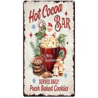 Nyomtatott fa tábla - Hot cocoa bar akasztós tábla – karácsonyi dekorációhoz