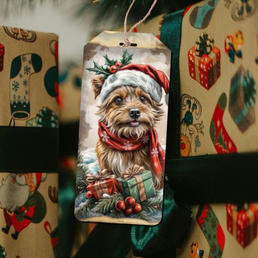 Nyomtatott dekorkarton - Karácsonyi piros-zöld téma - biléták 6db/csomag – karácsonyi dekorációhoz