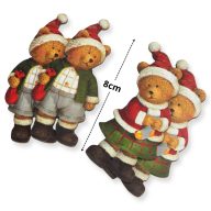 Nyomtatott dekorkarton - Karácsonyi piros maci pár 4db/csomag – karácsonyi dekorációhoz