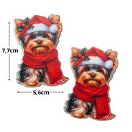 Nyomtatott dekorkarton - Ünnepi 'Yorki' 2db/csomag – karácsonyi dekorációhoz