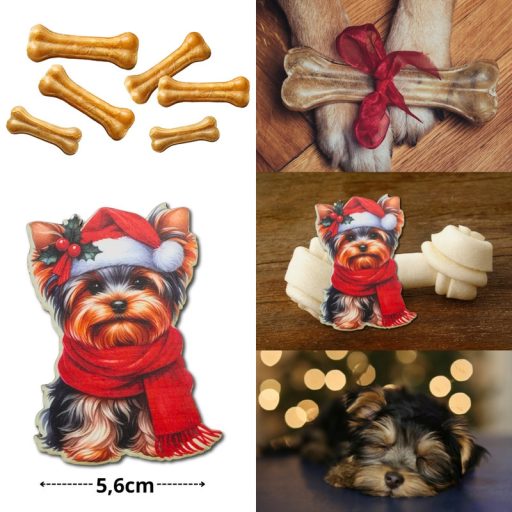 Nyomtatott dekorkarton - Ünnepi 'Yorki' 2db/csomag – karácsonyi dekorációhoz