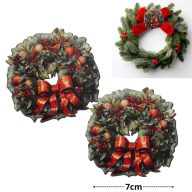 Nyomtatott dekorkarton - Karácsonyi koszorú 7cm 2db/csomag – karácsonyi dekorációhoz