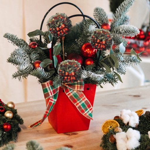 Nyomtatott dekorkarton - Karácsonyi koszorú 7cm 2db/csomag – karácsonyi dekorációhoz