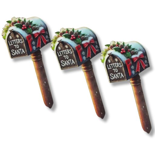 Nyomtatott dekorkarton - Télapó postaládája 3db/csomag – karácsonyi dekorációhoz