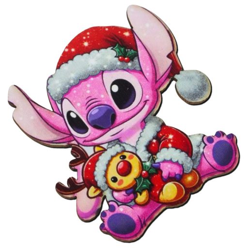 Nyomtatott dekorkarton - Angel (Stitch) karácsonyi figura 2db/csomag – kreatív dekorációhoz
