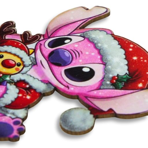 Nyomtatott dekorkarton - Angel (Stitch) karácsonyi figura 2db/csomag – kreatív dekorációhoz