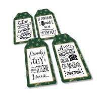 Nyomtatott dekorkarton - Ajándék kísérő táblák humoros 4db/csomag – karácsonyi dekorációhoz #27802Z