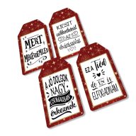 Nyomtatott dekorkarton - Ajándék kísérő táblák humoros 4db/csomag – karácsonyi dekorációhoz #27803B