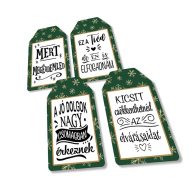 Nyomtatott dekorkarton - Ajándék kísérő táblák humoros 4db/csomag – karácsonyi dekorációhoz #27803Z