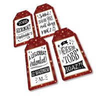 Nyomtatott dekorkarton - Ajándék kísérő táblák humoros 4db/csomag – karácsonyi dekorációhoz #27804B