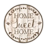 Nyomtatott fa tábla koszorú közép - Home Sweet Home 14,8cm – koszorúkészítéshez