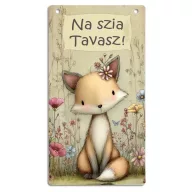Nyomtatott fa tábla - Na szia Tavasz 13x24,3cm – kreatív dekorációhoz