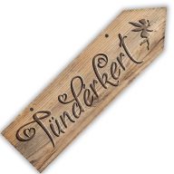 Nyomtatott fa nyíl - Tündérkert 30cm – kerti és otthoni dekorációhoz