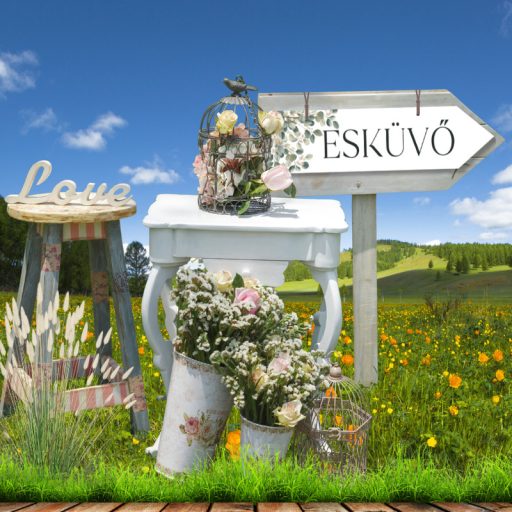 Nyomtatott fa nyíl jobb - Esküvő 30cm – esküvői dekorációhoz