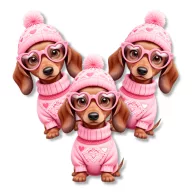 Nyomtatott dekorkarton - Szerelmes tacsi 3db/csomag – valentin napi dekorációhoz