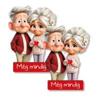 Nyomtatott dekorkarton - Szenior szerelmes pár 2db/csomag – valentin napi dekorációhoz